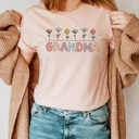 Small Peach-Grandma Mother's Day Garden Graphic Tee, Mother's Day Shirt, Mama Tee, Nana Tee, Mimi Tee, Grandma Tee
