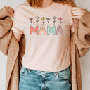 Medium Peach-Mama Mother's Day Garden Graphic Tee, Mother's Day Shirt, Mama Tee, Nana Tee, Mimi Tee, Grandma Tee