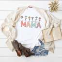 Large White-Mama Mother's Day Garden Graphic Tee, Mother's Day Shirt, Mama Tee, Nana Tee, Mimi Tee, Grandma Tee