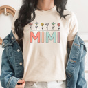 Large Cream-Mimi Mother's Day Garden Graphic Tee, Mother's Day Shirt, Mama Tee, Nana Tee, Mimi Tee, Grandma Tee