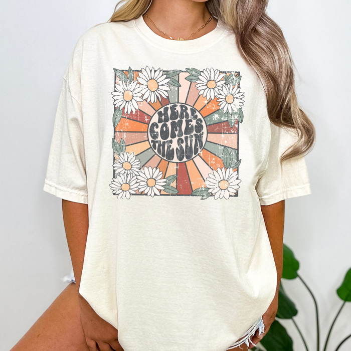 Comfort Colors Here Comes The Sun Vintage Graphic Tee