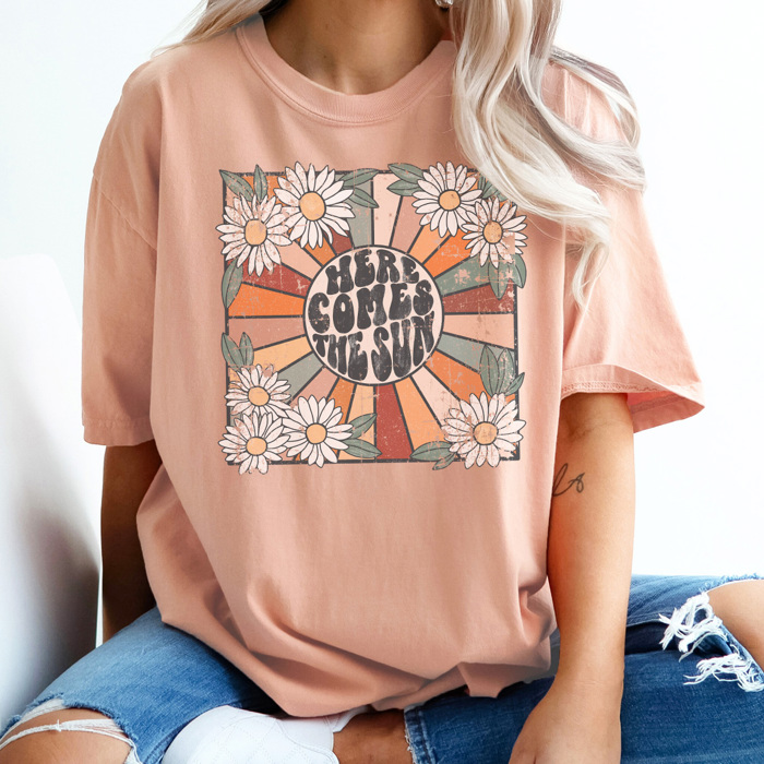 Comfort Colors Here Comes The Sun Vintage Graphic Tee