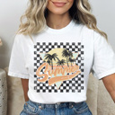 Medium White Vintage Summer Graphic Tee, Summer Tshirt, Cute Graphic Tee, Boho Shirt