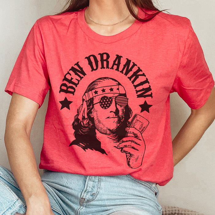 Ben Drankin Graphic Tee, Fourth of July Shirt, 4th of July Tee, Funny Graphic Tee