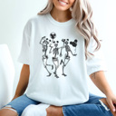 Large White Skeleton Theme Park Graphic Tee, Halloween Graphic Tee, Skeleton Mouse Shirt, Haunted Mansion Tee