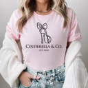 Small Pink Cinderella & Co Graphic Tee, Princess Shirt, Theme Park Princess, Theme Park Graphic Tee