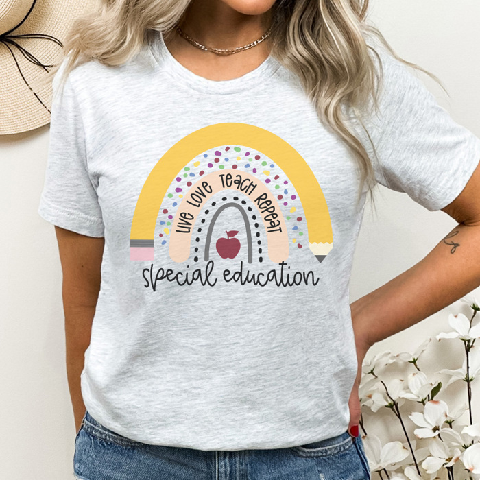 Special Education Teacher Rainbow Graphic Tee, SPED Shirt, SPED Squad Tee, Special Ed Shirt, Teacher Graphic Tee