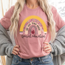 XL Mauve Special Education Teacher Rainbow Graphic Tee, SPED Shirt, SPED Squad Tee, Special Ed Shirt, Teacher Graphic Tee