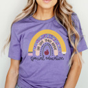 XL Purple Special Education Teacher Rainbow Graphic Tee, SPED Shirt, SPED Squad Tee, Special Ed Shirt, Teacher Graphic Tee