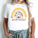 XXL White Special Education Teacher Rainbow Graphic Tee, SPED Shirt, SPED Squad Tee, Special Ed Shirt, Teacher Graphic Tee