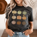 Medium Charcoal Fall Pumpkin Graphic Tee, Watercolor Pumpkins, Faux Glitter Pumpkin, Pumpkin Shirt, Fall Graphic Tee, Thanksgiving Graphic Tee