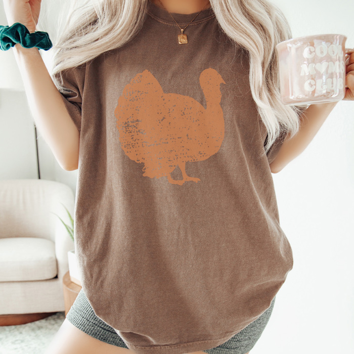 Distressd Turkey Graphic Tee, Thanksgiving Tshirt, Turkey Day Shirt, Fall Favorite