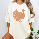 Large Ivory Distressd Turkey Graphic Tee, Thanksgiving Tshirt, Turkey Day Shirt, Fall Favorite