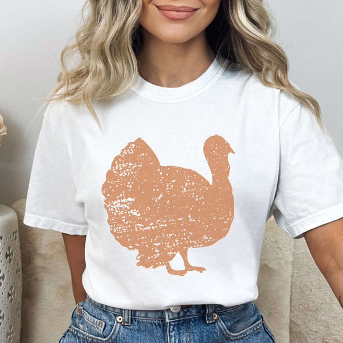Distressd Turkey Graphic Tee, Thanksgiving Tshirt, Turkey Day Shirt, Fall Favorite