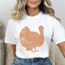 XXL White Distressd Turkey Graphic Tee, Thanksgiving Tshirt, Turkey Day Shirt, Fall Favorite
