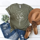  Boho Moon Bouquet Graphic Tee – Trendy Wildflower Shirt