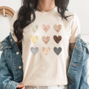 Small Cream Pastel Hearts Graphic Tee, Cute Heart Tee, Every Day Shirt, Watercolor Tee