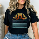 Medium Black Sunset Water Graphic Tee, Vacation Tee, Summer Graphic Tee, Ocean Shirt, Lake Day Tee