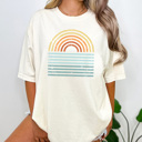 Small Ivory Sunset Water Graphic Tee, Vacation Tee, Summer Graphic Tee, Ocean Shirt, Lake Day Tee