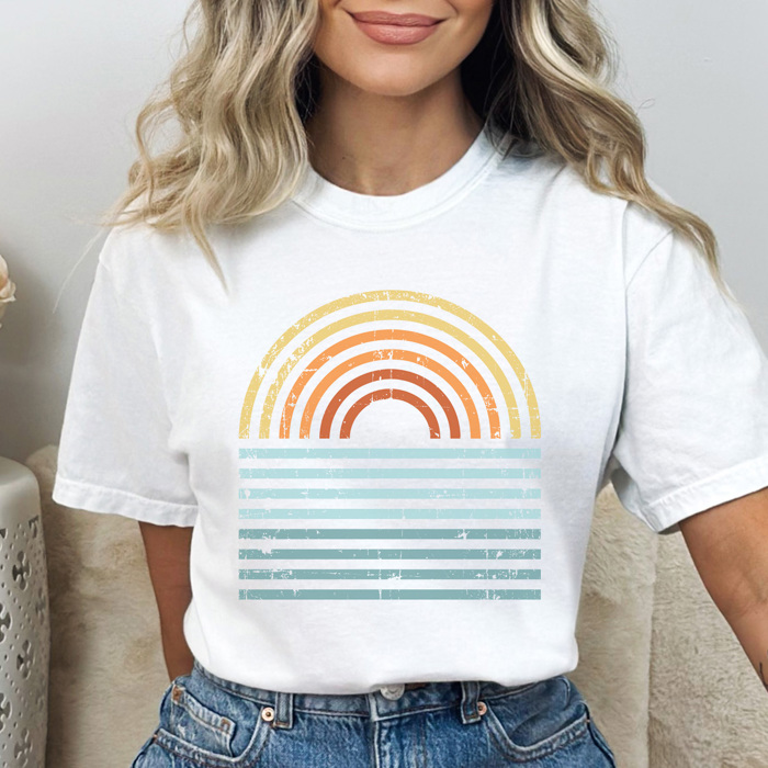 Sunset Water Graphic Tee, Vacation Tee, Summer Graphic Tee, Ocean Shirt, Lake Day Tee