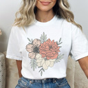 XXL White Favorite Floral Graphic Tee, Flower Graphic Tee, Cute Flower Shirt, Summer Tee, Boho Shirt
