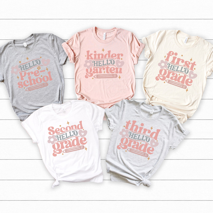 Hello Grades Cute Graphic Tee, Back to School Shirt, Teacher Graphic Tee, First Day of School Shirt