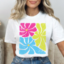  Neon Flower Graphic Tee, Boho Every Day Graphic Tee, Summer Graphic Tee, Flower Tshirt, Comfort Colors