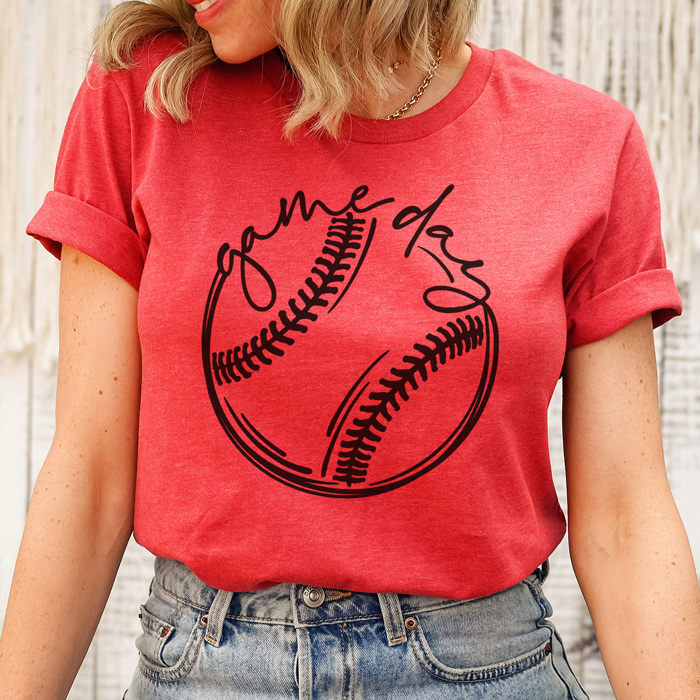 Game Day Baseball Graphic Tee, Cute Baseball Shirt, Baseball Mom