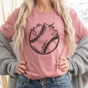 Large Mauve Game Day Baseball Graphic Tee, Cute Baseball Shirt, Baseball Mom