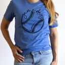 Medium Royal Blue Game Day Baseball Graphic Tee, Cute Baseball Shirt, Baseball Mom