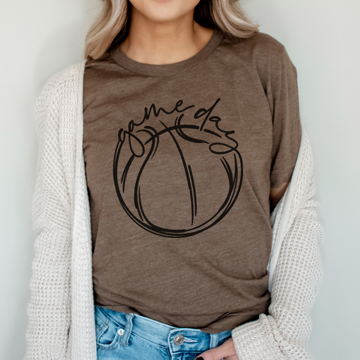Game Day Basketball Graphic Tee, Cute Basketball Shirt, Basketball Mom, Bella Shirt