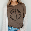Small Heather Brown Game Day Basketball Graphic Tee, Cute Basketball Shirt, Basketball Mom, Bella Shirt