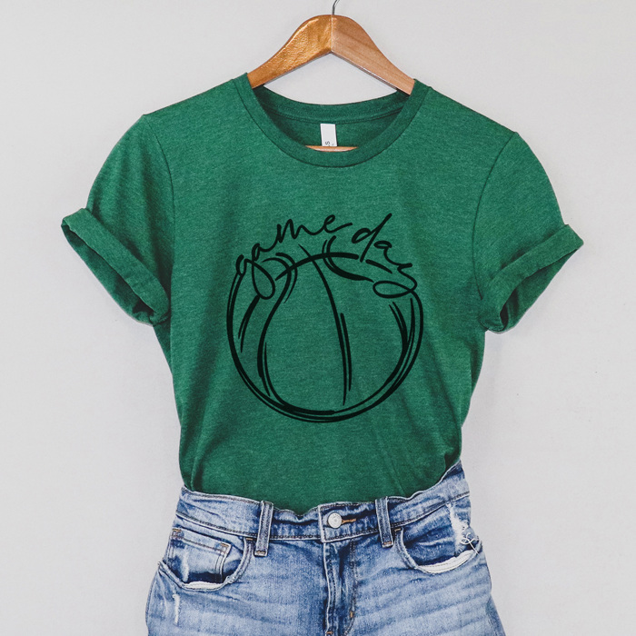 Game Day Basketball Graphic Tee, Cute Basketball Shirt, Basketball Mom, Bella Shirt