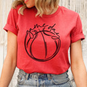 Small Heather Red Game Day Basketball Graphic Tee, Cute Basketball Shirt, Basketball Mom, Bella Shirt