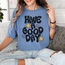 Small Blue Jean Have A Good Day Cute Smiley Graphic Tee