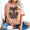 Small Peachy Have A Good Day Cute Smiley Graphic Tee