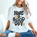 Small White Have A Good Day Cute Smiley Graphic Tee