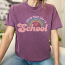 Large Berry Happy First Day of School Graphic Tee, Cute Teacher Shirt, Back to School Tee, Teacher Tee