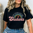 Medium Black Loves Her Students Graphic Tee, Cute Teacher Shirt, Back to School Tee, Teacher Tee
