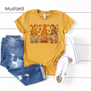 Large Mustard Fall Holiday Gnomes Graphic Tee, Gnomes Shirt, Cute Fall Shirt, Thanksgiving Tee