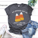 Large Charcoal Funny Candy Corn Graphic Tee, Funny Halloween Shirt, Sarcastic Tee, Unisex Tee