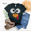 Small Black Turkey Character Cute Thanksgiving Graphic Tee