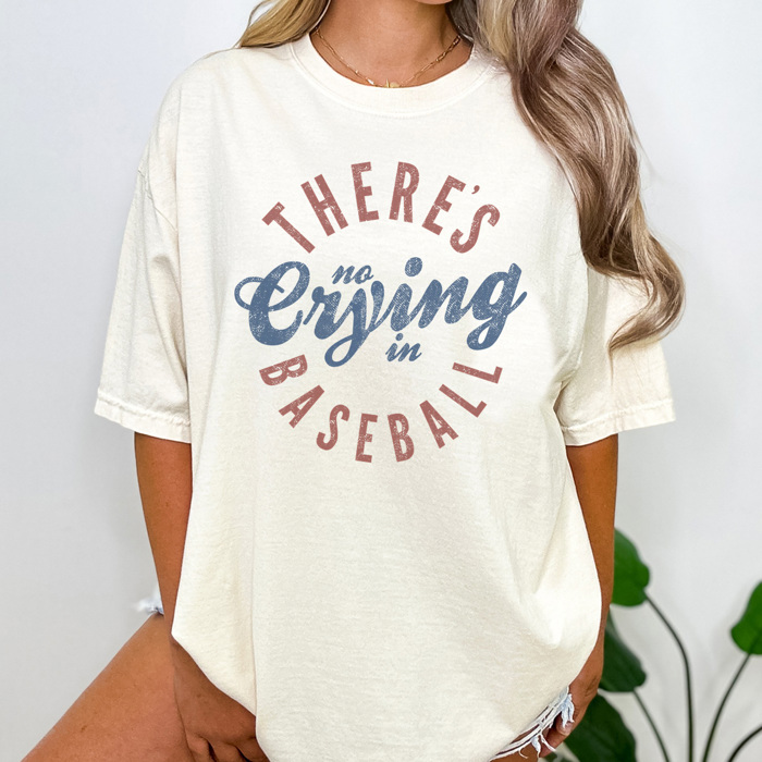 No Crying In Baseball Graphic Tee, Vintage Baseball Shirt, Baseball Mom Shirt, Game Day Tee