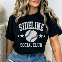 XXL Black Baseball Sideline Social Club Graphic Tee, Baseball Graphic Tee, Game Day Shirt, Baseball Mom Tee