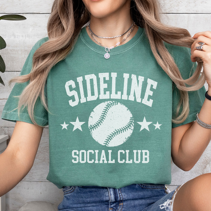 Baseball Sideline Social Club Graphic Tee, Baseball Graphic Tee, Game Day Shirt, Baseball Mom Tee