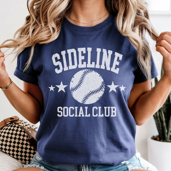 Baseball Sideline Social Club Graphic Tee, Baseball Graphic Tee, Game Day Shirt, Baseball Mom Tee