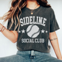  Baseball Sideline Social Club Graphic Tee, Baseball Graphic Tee, Game Day Shirt, Baseball Mom Tee
