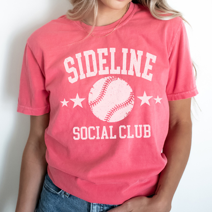 Baseball Sideline Social Club Graphic Tee, Baseball Graphic Tee, Game Day Shirt, Baseball Mom Tee