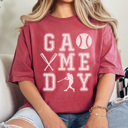 Large Crimson Basebal Game Day Graphic Tee, Baseball Graphic Tee, Game Day Shirt, Baseball Mom Tee
