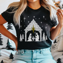 XXL Black Nativity Star Graphic Tee, Nativity Shirt, Christmas Graphic Tee, Jesus Shirt, Religious Shirt, Merry Christmas Shirt